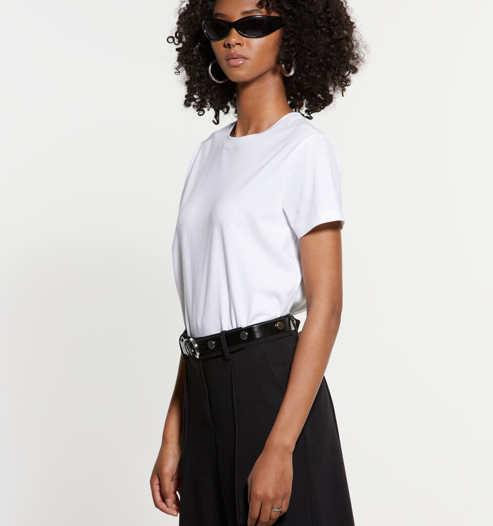White boxy fit t-shirt - women's short sleeve t-shirts - White | Sisley image number 3